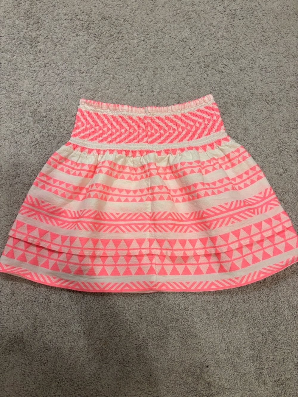 Francesca's Collections Neon Pink & Cream Tribal Mini Skirt